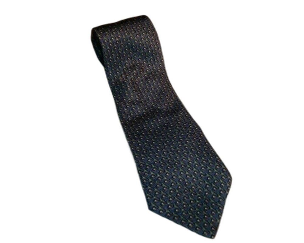 Nautica 100% Silk Mens Neck Tie Blue Yellow Polka Dots Career Office Formal